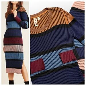 Women's Striped Knit Dress - Multicolor